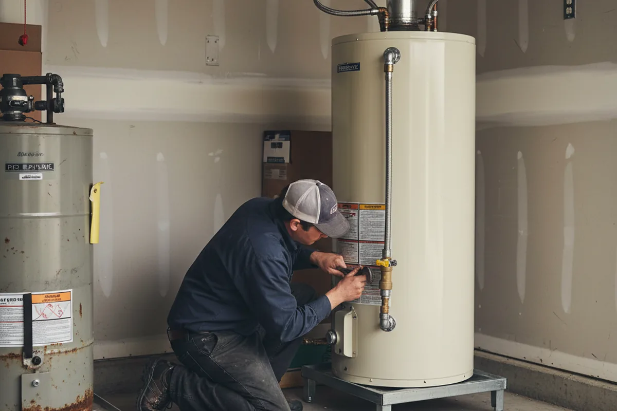 Water heater and shutoff valve replacement in Marshall